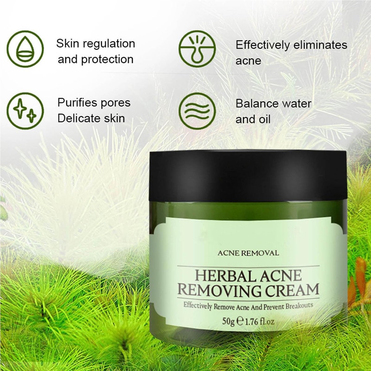Acne Removing Face Cream - Natural Ingredients for Teens & Adults - Anti-Acne Moisturizer Pimple Cream by Grospe - görsel 7