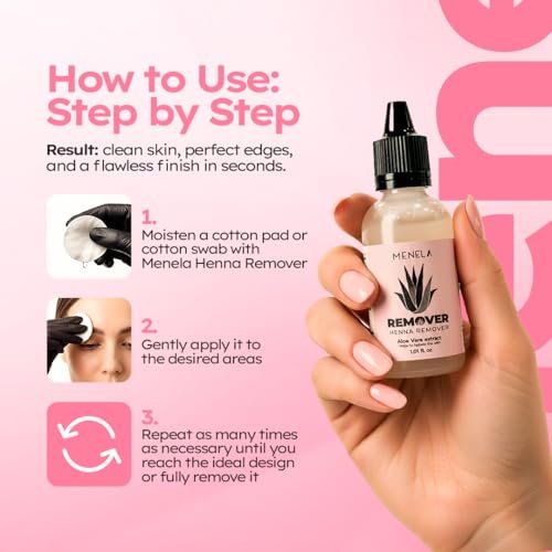 MENELA Eyebrow Henna Remover 30 ml with Aloe Vera Extract – Gentle & Effective for Clean Brow Shapes Avelisse