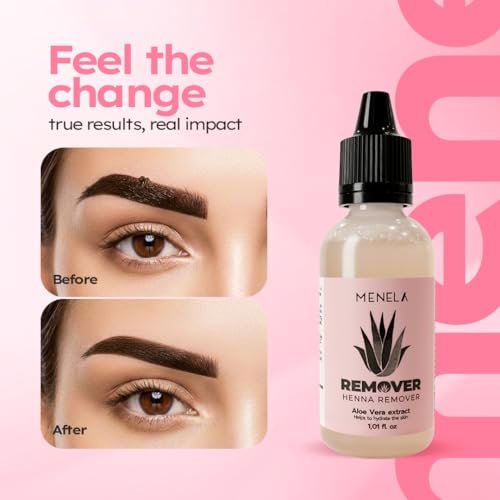 MENELA Eyebrow Henna Remover 30 ml with Aloe Vera Extract – Gentle & Effective for Clean Brow Shapes Avelisse