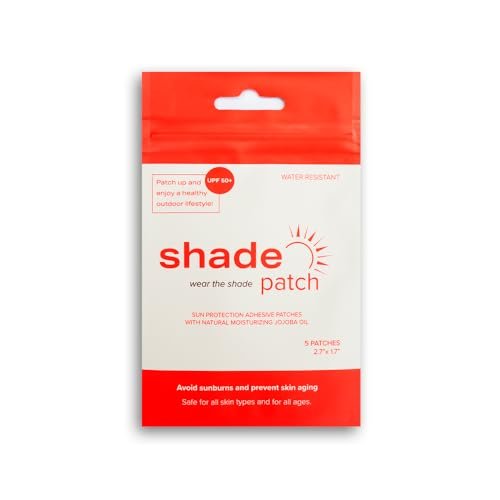 Shade Patch UPF 50+ Sunscreen Sun Patch – Chemical-Free UV Protection Patches for Targeted Skin Areas (5 Pack, Natural) Avelisse