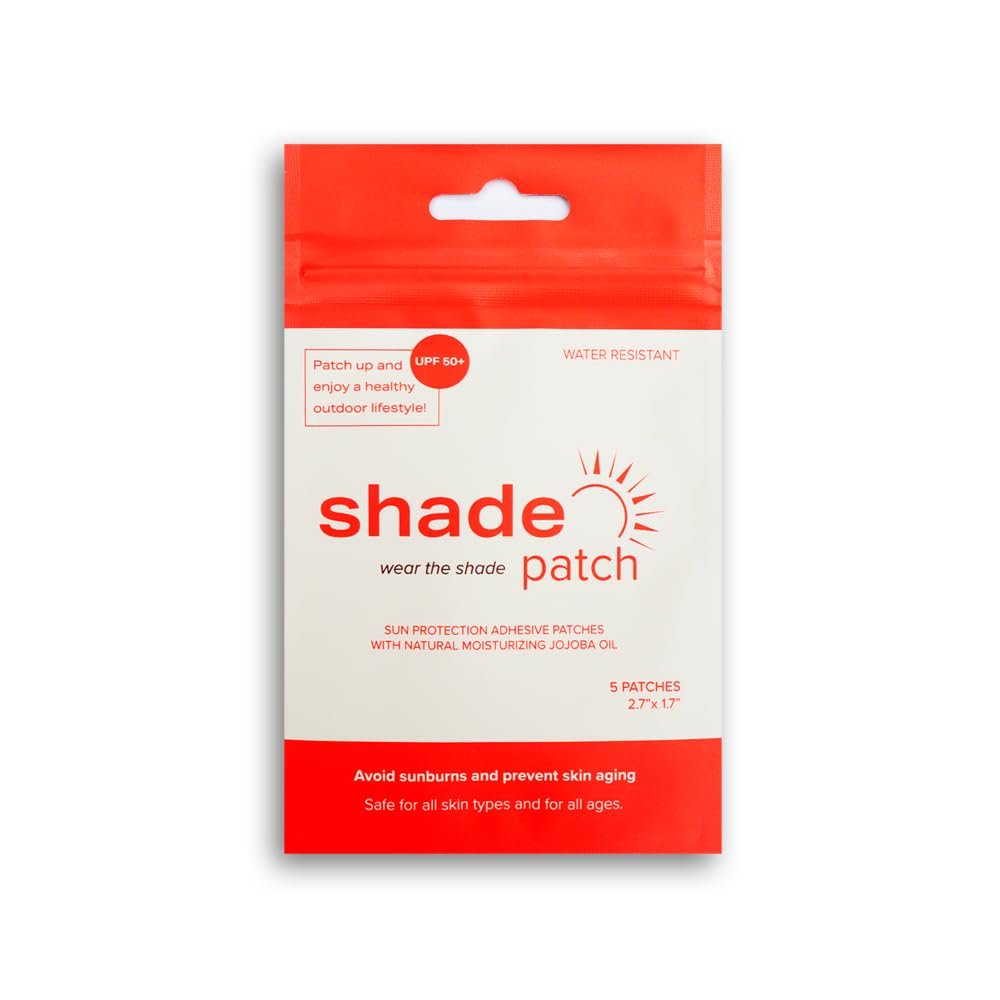 Shade Patch UPF 50+ Sunscreen Sun Patch – Chemical-Free UV Protection Patches for Targeted Skin Areas (5 Pack, Natural) Avelisse