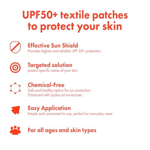 Shade Patch UPF 50+ Sunscreen Sun Patch – Chemical-Free UV Protection Patches for Targeted Skin Areas (5 Pack, Natural) Avelisse