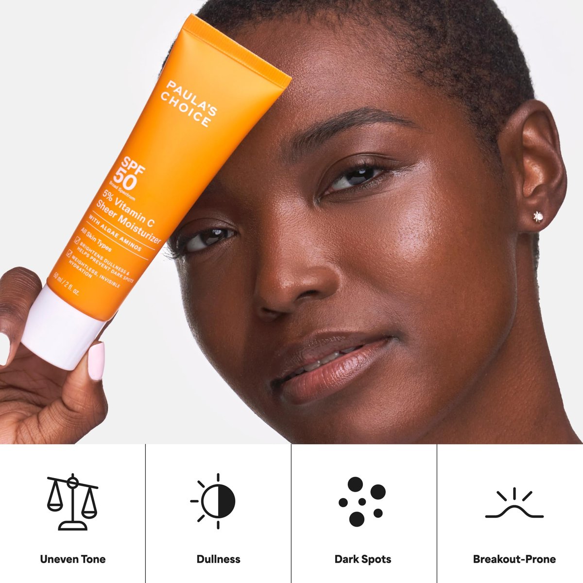 Paula's Choice 5% Vitamin C Sheer Sunscreen SPF 50 - Lightweight, Invisible Face Sunscreen with Moisturizers, Prevents Dark Spots, Fragrance-Free, 2 oz Avelisse