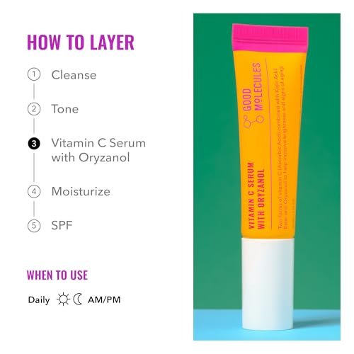 Good Molecules Vitamin C Serum with Oryzanol – Brightening & Anti-Aging Face Serum for Even Skin Tone Avelisse