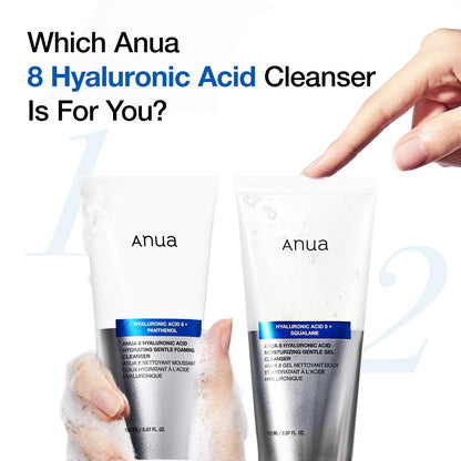 ANUA Moisturizing Gentle Gel Cleanser - Hydrating Foaming Face Wash with Hyaluronic Acid, Squalane & Ceramide for pH Balance (150ml) Avelisse