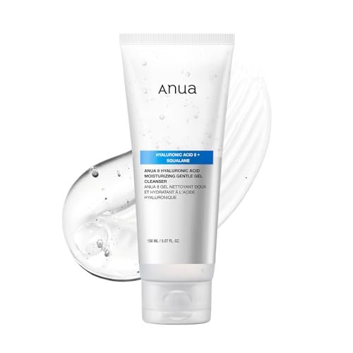 ANUA Moisturizing Gentle Gel Cleanser - Hydrating Foaming Face Wash with Hyaluronic Acid, Squalane & Ceramide for pH Balance (150ml) Avelisse