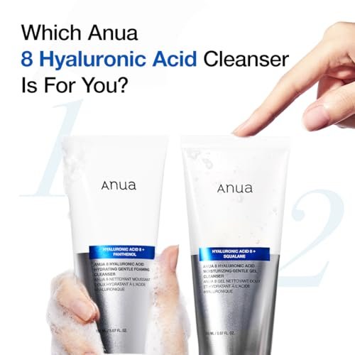 ANUA Moisturizing Gentle Gel Cleanser - Hydrating Foaming Face Wash with Hyaluronic Acid, Squalane & Ceramide for pH Balance (150ml) Avelisse