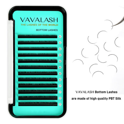 VAVALASH Bottom Lash Extensions 5/6/7mm Mixed - Natural Under Lower Eyelash Extensions (0.1-B-5-7mm Mixed, Black, PBT Silk)