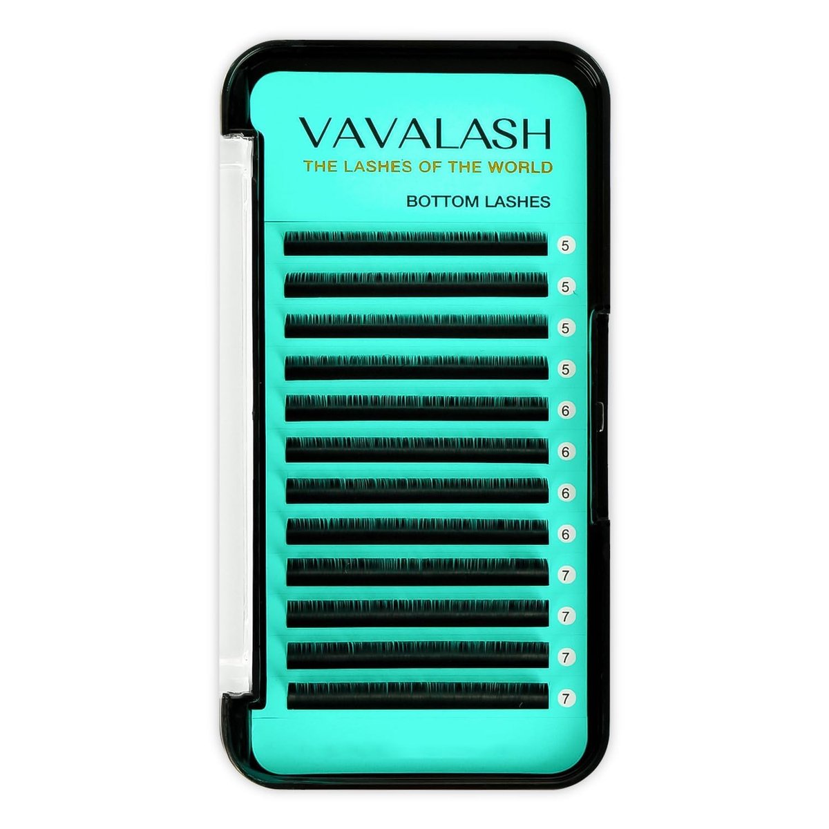 VAVALASH Bottom Lash Extensions 5/6/7mm Mixed - Natural Under Lower Eyelash Extensions (0.1-B-5-7mm Mixed, Black, PBT Silk) - görsel 1