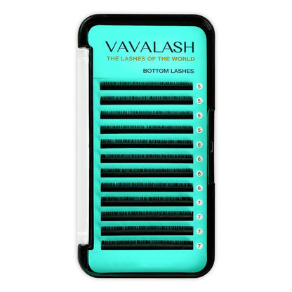 VAVALASH Bottom Lash Extensions 5/6/7mm Mixed - Natural Under Lower Eyelash Extensions (0.1-B-5-7mm Mixed, Black, PBT Silk)