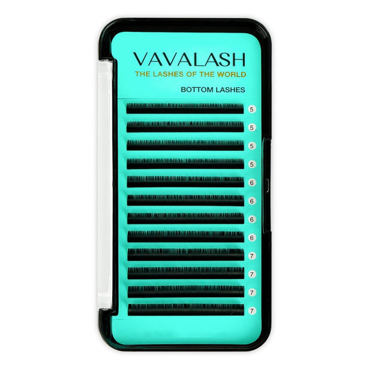 VAVALASH Bottom Lash Extensions 5/6/7mm Mixed - Natural Under Lower Eyelash Extensions (0.1-B-5-7mm Mixed, Black, PBT Silk)