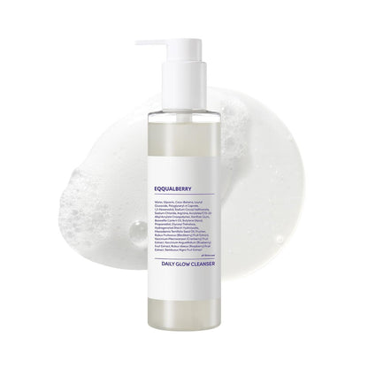 EQQUALBERRY pH Balanced Daily Glow Gel Cleanser - 7.1 fl oz (210ml) | Moisturizing Gentle Gel Cleanse | Korean Skincare EWG Green Avelisse