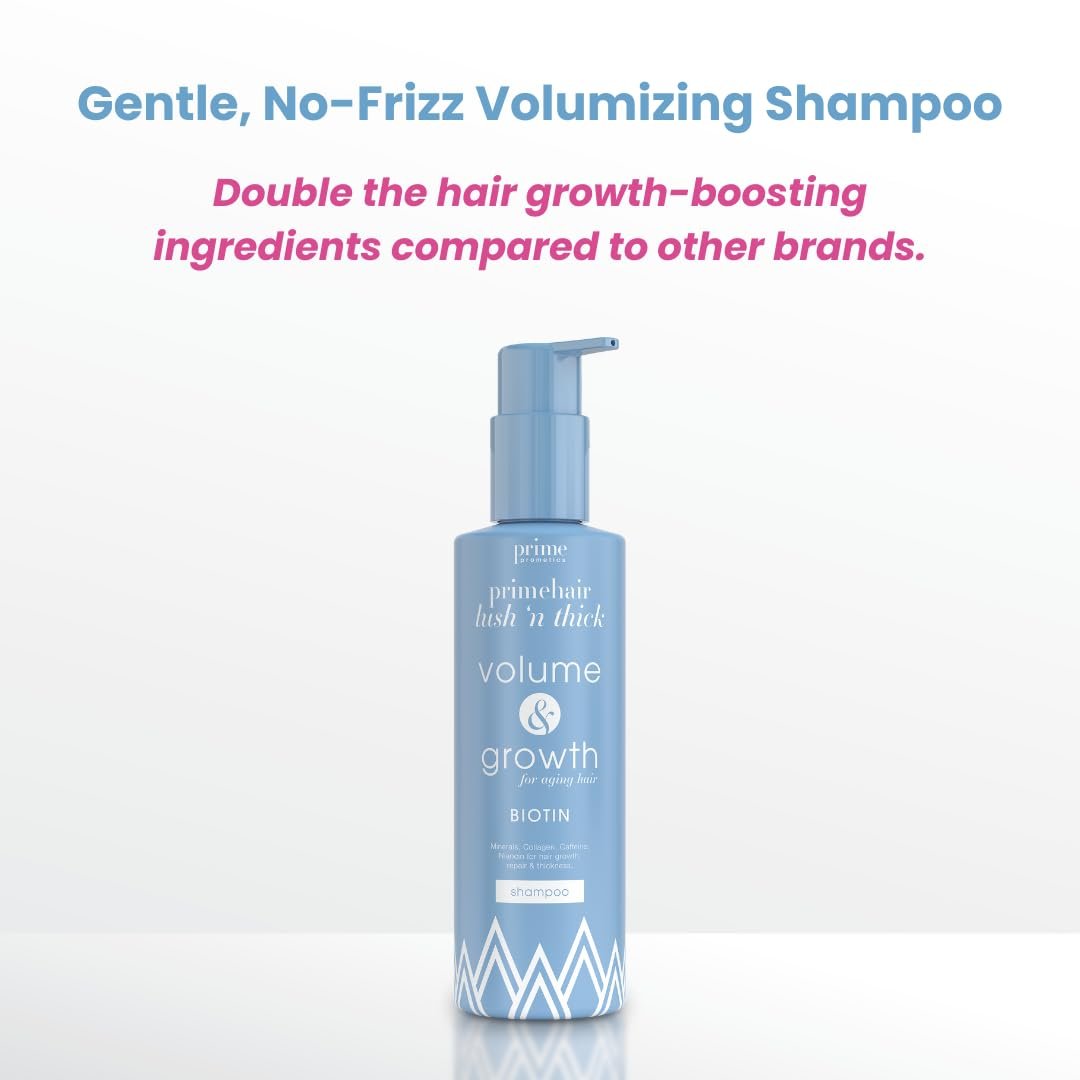 Prime Prometics PrimeHair Lush N' Thick Shampoo for Mature Women – Biotin Enriched, Sulfate-Free & Paraben-Free Volumizing Hydrating Shampoo (8.45 Fl Oz) Avelisse