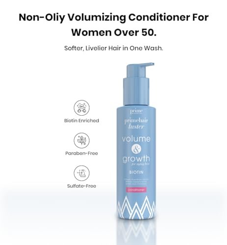 PRIME PROMETICS PrimeHair Luster Conditioner for Mature Women – Biotin Enriched, Sulfate-Free & Paraben-Free Conditioner for Damaged, Dry, Thinning & Oily Hair (8.45 Fl Oz) Avelisse
