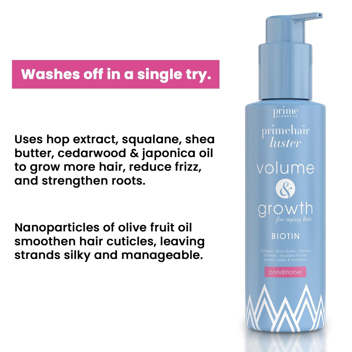 PRIME PROMETICS PrimeHair Luster Conditioner for Mature Women – Biotin Enriched, Sulfate-Free & Paraben-Free Conditioner for Damaged, Dry, Thinning & Oily Hair (8.45 Fl Oz) Avelisse