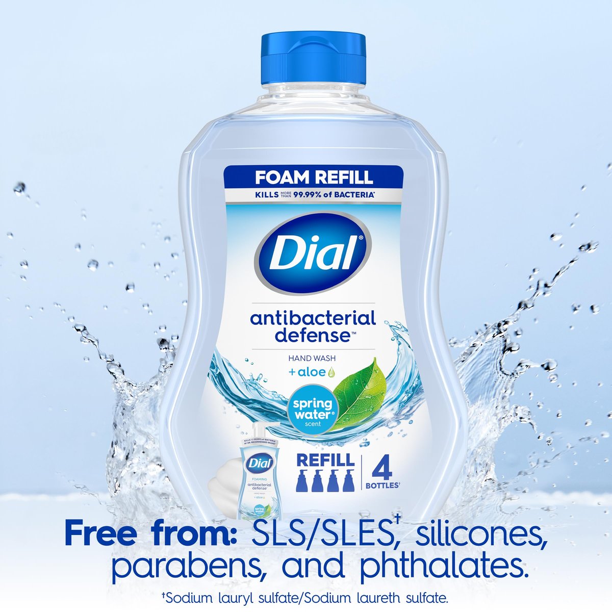 Dial Antibacterial Foaming Hand Wash Refill, Spring Water, 30 oz - görsel 7