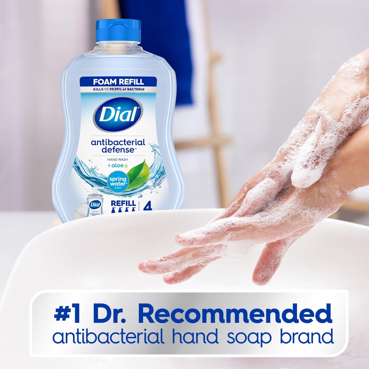 Dial Antibacterial Foaming Hand Wash Refill, Spring Water, 30 oz - görsel 5