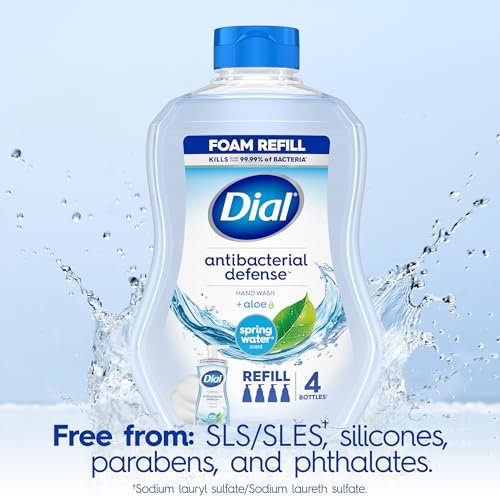 Dial Antibacterial Foaming Hand Wash Refill, Spring Water, 30 oz - görsel 8