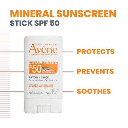 Avène Mineral Sunscreen Stick SPF 50 – 0.5 oz Broad Spectrum Protection Avelisse