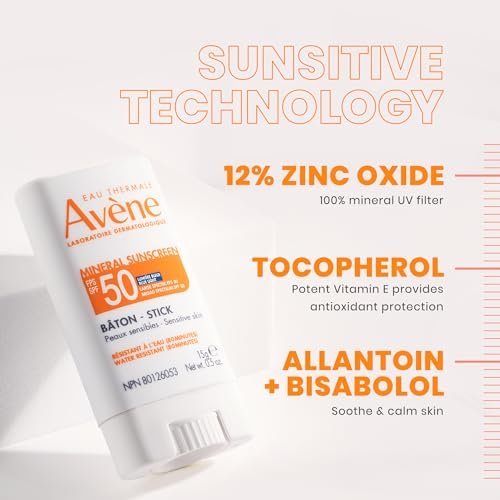 Avène Mineral Sunscreen Stick SPF 50 – 0.5 oz Broad Spectrum Protection Avelisse