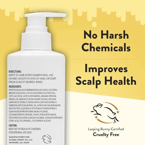 ECZEMA HONEY Nourishing Conditioner - Soothing Relief for Psoriasis, Dermatitis, Dandruff & Itchy Scalp - Daily Scalp Care for Men, Women & Kids (8 Oz) Avelisse