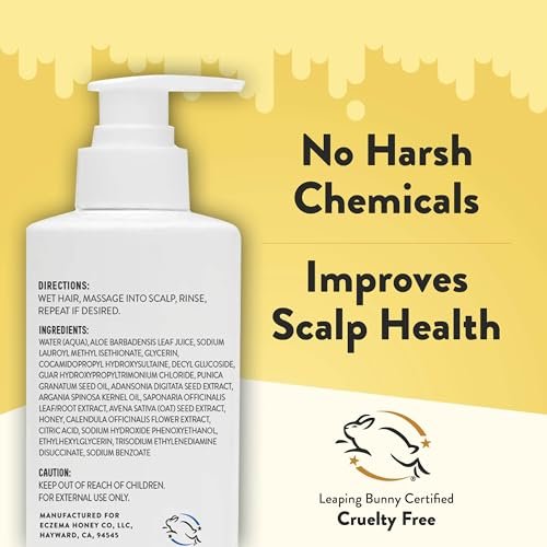 ECZEMA HONEY Nourishing Shampoo – Psoriasis, Dermatitis & Dandruff Relief – Itchy Scalp Treatment for Men, Women & Kids (8 Oz) Avelisse