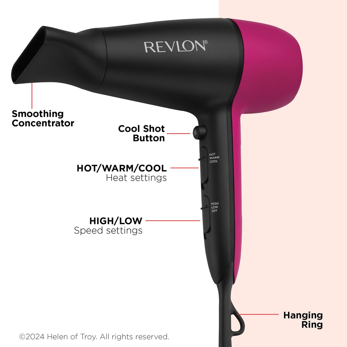 Revlon Perfect Match Essential Hair Dryer – Ceramic, Black Avelisse