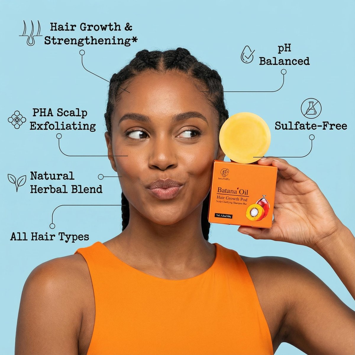 BEAUT’E SEOUL Batana Oil Shampoo Bar for Hair Growth – Cold-Pressed from Honduras, Natural Herbal Blend, PHA Scalp Exfoliating Cleanser, Sulfate-Free & pH Balanced, 3.52 oz Avelisse