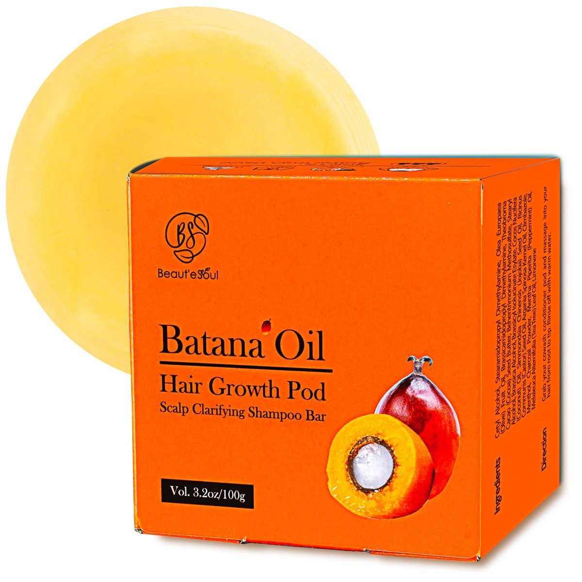 BEAUT’E SEOUL Batana Oil Shampoo Bar for Hair Growth – Cold-Pressed from Honduras, Natural Herbal Blend, PHA Scalp Exfoliating Cleanser, Sulfate-Free & pH Balanced, 3.52 oz Avelisse