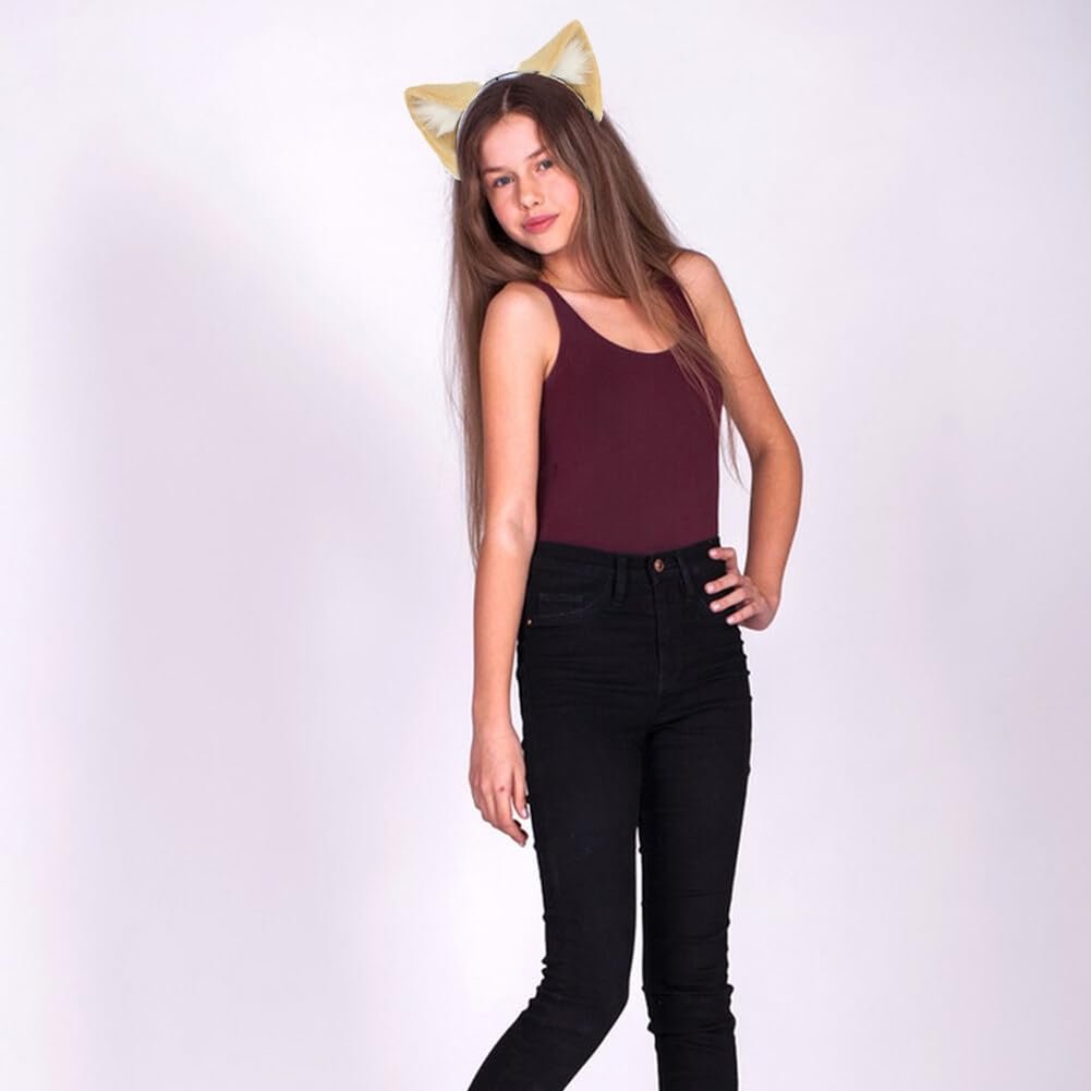 Surakey Long Fur Cat Ears Anime Cosplay Headband Plush Hairband Halloween Cosplay Party Costume for Men and Women Role-Playing (Black-White) - görsel 9