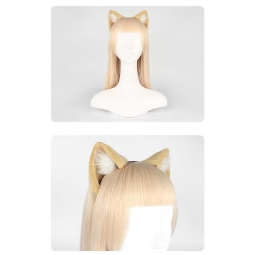 Surakey Long Fur Cat Ears Anime Cosplay Headband Plush Hairband Halloween Cosplay Party Costume for Men and Women Role-Playing (Black-White) - görsel 16