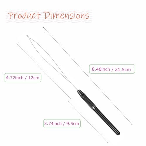 10-Piece Hair Extension Loop Needle Threader Kit – Wire Pulling Hook Tool & Micro Links for Hair Extensions Avelisse