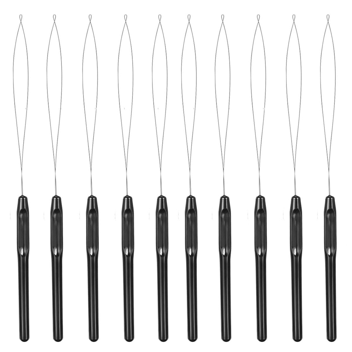 10-Piece Hair Extension Loop Needle Threader Kit – Wire Pulling Hook Tool & Micro Links for Hair Extensions Avelisse