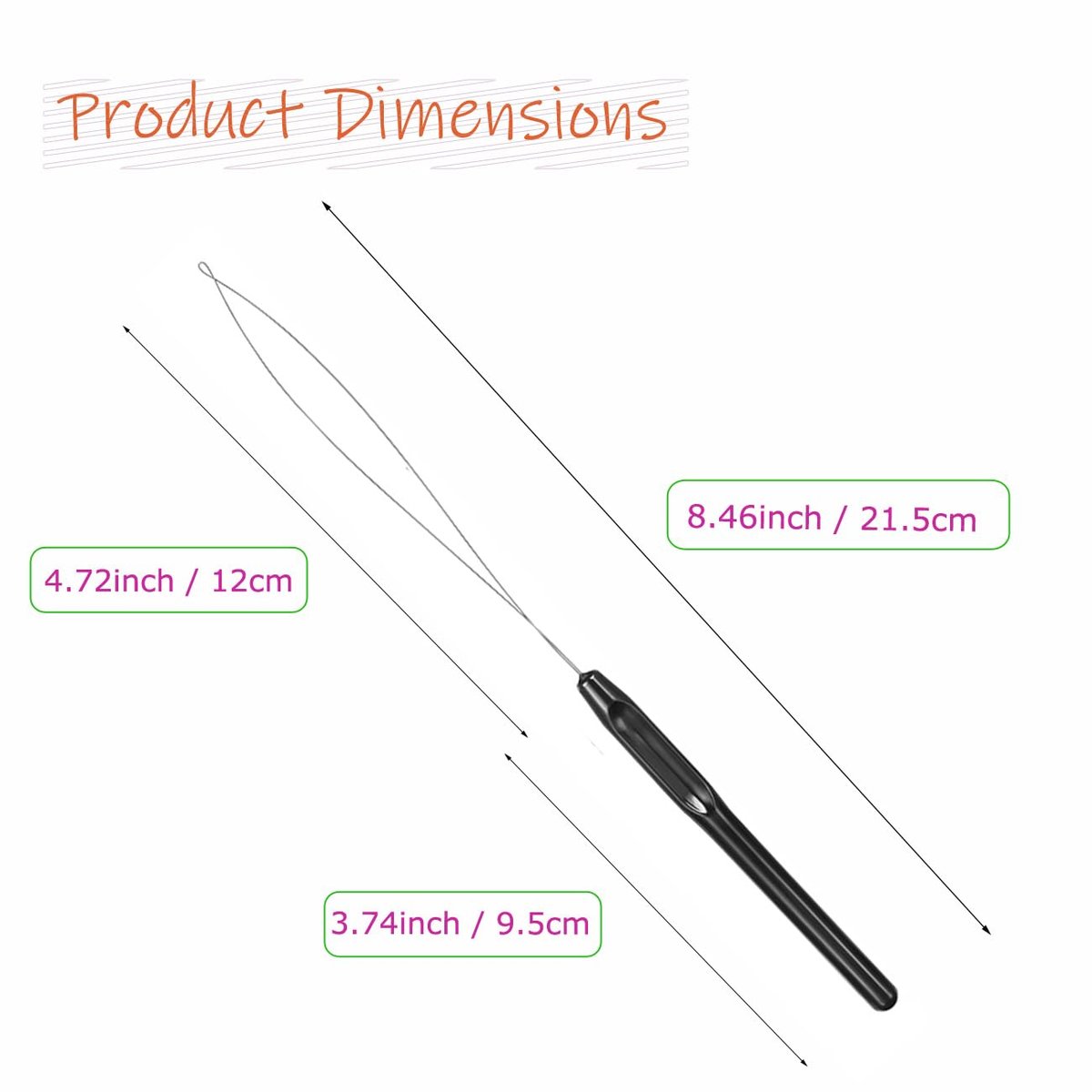 10-Piece Hair Extension Loop Needle Threader Kit – Wire Pulling Hook Tool & Micro Links for Hair Extensions Avelisse