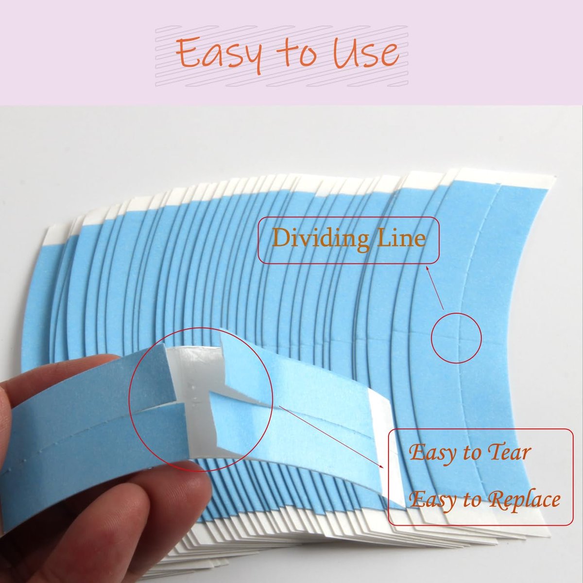 FeiHong 36 Pcs Lace Front Tape for Wigs – Waterproof Double Sided Strong Adhesive Wig Glue Tapes for Hairpieces, Toupee and Hair Extensions - görsel 8