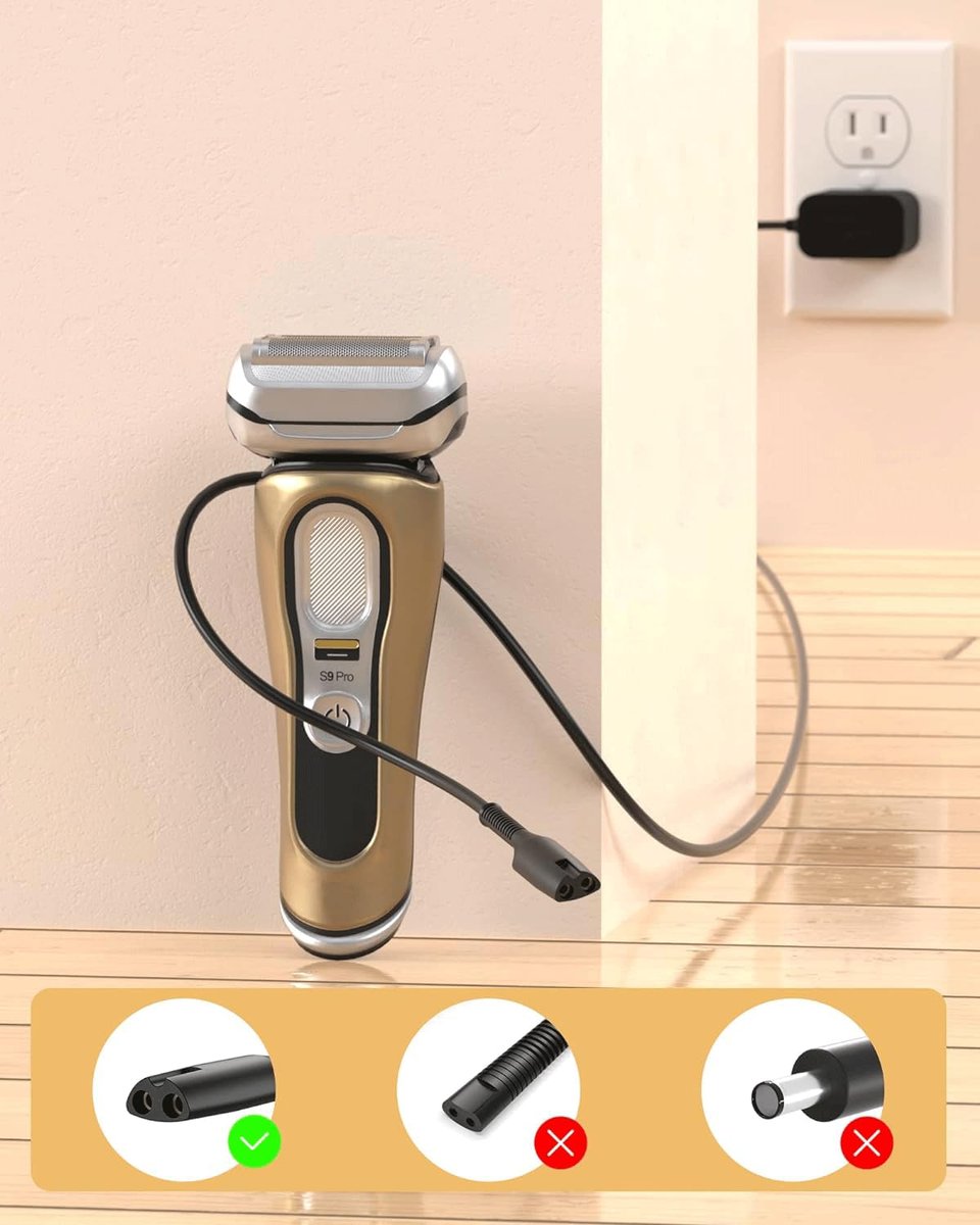 FGIEU Shaver Charger Compatible with Braun Series 9, 8, 7, 6, 5, 3, 1, XT5 - Replacement Power Cord for 9477cc, 9465cc, 8457cc, 8417s, 8330s, 7085cc, 7020s, 790cc, 6075cc, 6072cc, 6020s, 5020, 5018s, 310s, 3040, 190s, 130s Avelisse
