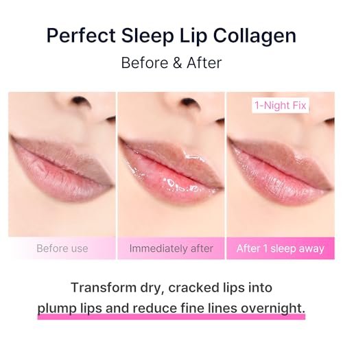 Perfect Sleep Lip Collagen - Intensive Collagen Lip Sleeping Mask with Peptides, Rice Protein & Willow Bark Extract for Overnight Plumping, Repairing & Smoothing Avelisse