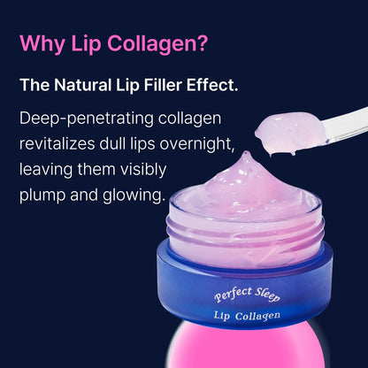 Perfect Sleep Lip Collagen - Intensive Collagen Lip Sleeping Mask with Peptides, Rice Protein & Willow Bark Extract for Overnight Plumping, Repairing & Smoothing Avelisse