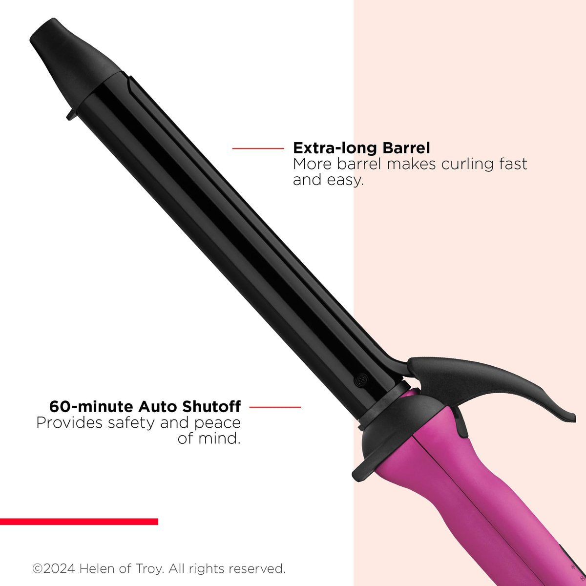 REVLON Easy Heat 1" Precision Curling Iron - Ceramic Pink Avelisse