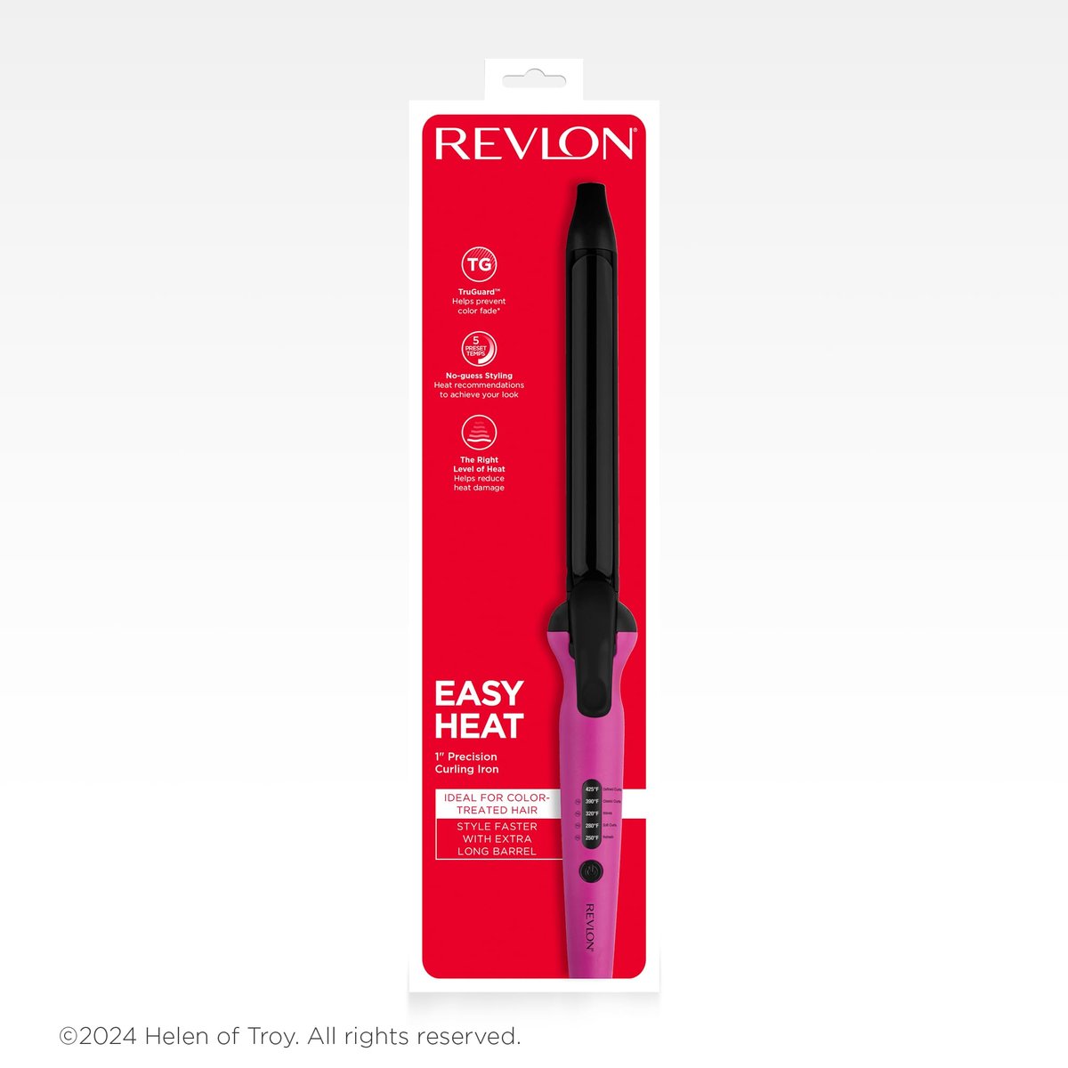 REVLON Easy Heat 1" Precision Curling Iron - Ceramic Pink Avelisse