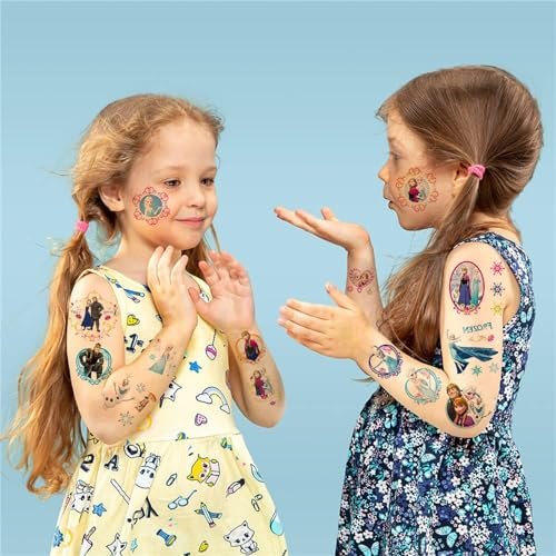 40pcs Temporary Tattoos for Kids - Frozen Party Favors, Kawaii Birthday Supplies, Blue-A - görsel 6