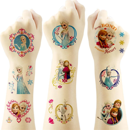 40pcs Temporary Tattoos for Kids - Frozen Party Favors, Kawaii Birthday Supplies, Blue-A