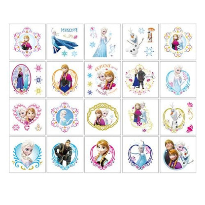 40pcs Temporary Tattoos for Kids - Frozen Party Favors, Kawaii Birthday Supplies, Blue-A