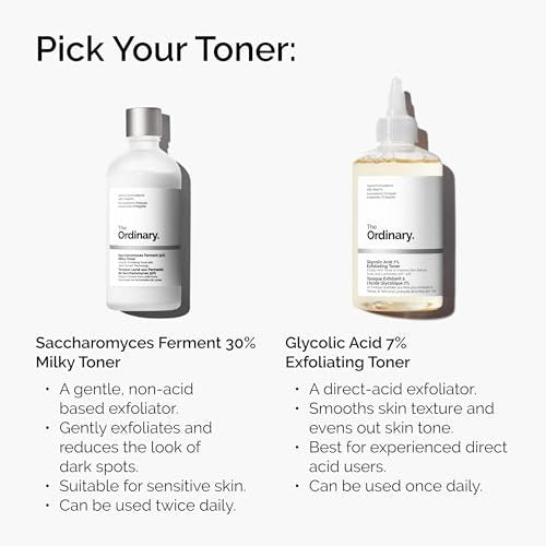 The Ordinary Saccharomyces Ferment 30% Milky Toner - Exfoliating & Hydrating Toner for Smoother, Brighter Skin, 3.4 Fl Oz Avelisse