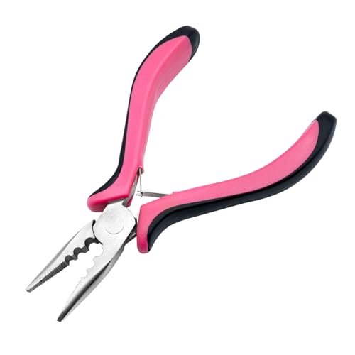Quacc 3-Hole Mini Hair Extension Pliers for Micro and Nano Ring Hair Extensions - Pink - görsel 2