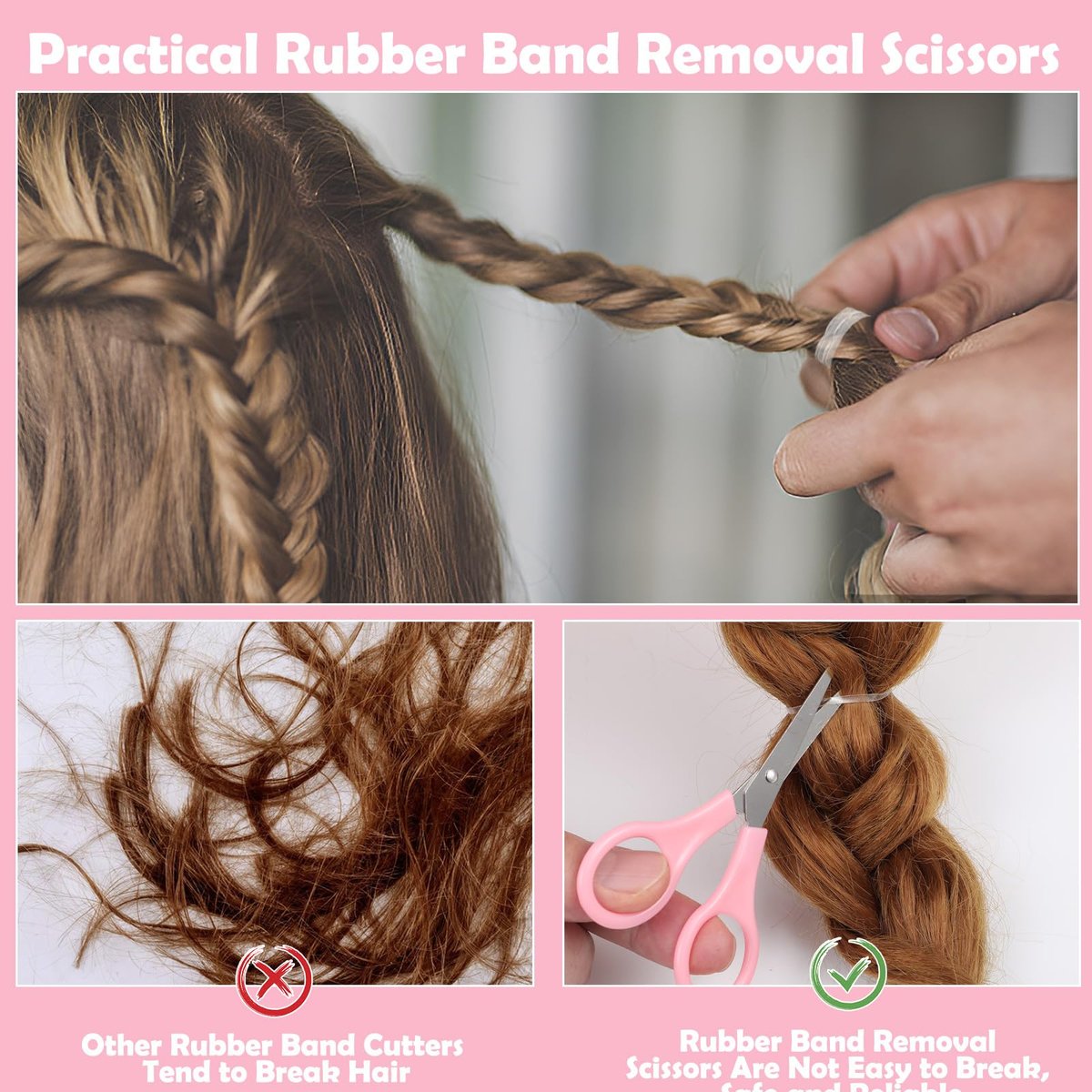 Auroray 2200 Clear Hair Ties – Elastic Hair Loops Set with Cutter for Toddlers, Kids, and Women Avelisse