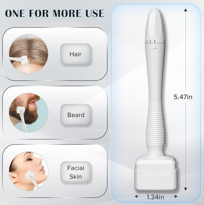 VANKEPYO 140 Titanium Microneedle Derma Roller - 0.25mm Microneedling Derma Stamp Pen for Home Use, Stainless Steel, 1 Count