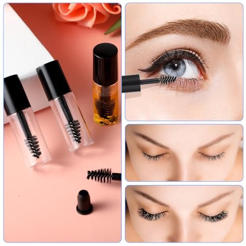 27-Pack Empty Mascara Tubes with Wand - 3ml Mini Mascara Bottles with Brush & Rubber Inserts for Travel, DIY, and Sample Sizes (Black) - görsel 8