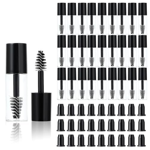 27-Pack Empty Mascara Tubes with Wand - 3ml Mini Mascara Bottles with Brush & Rubber Inserts for Travel, DIY, and Sample Sizes (Black) - görsel 2