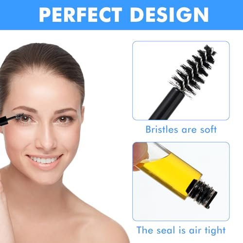 27-Pack Empty Mascara Tubes with Wand - 3ml Mini Mascara Bottles with Brush & Rubber Inserts for Travel, DIY, and Sample Sizes (Black) - görsel 6
